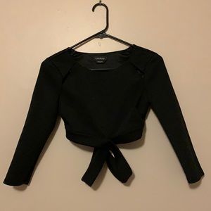 Bebe size xs long sleeve strappy crop top